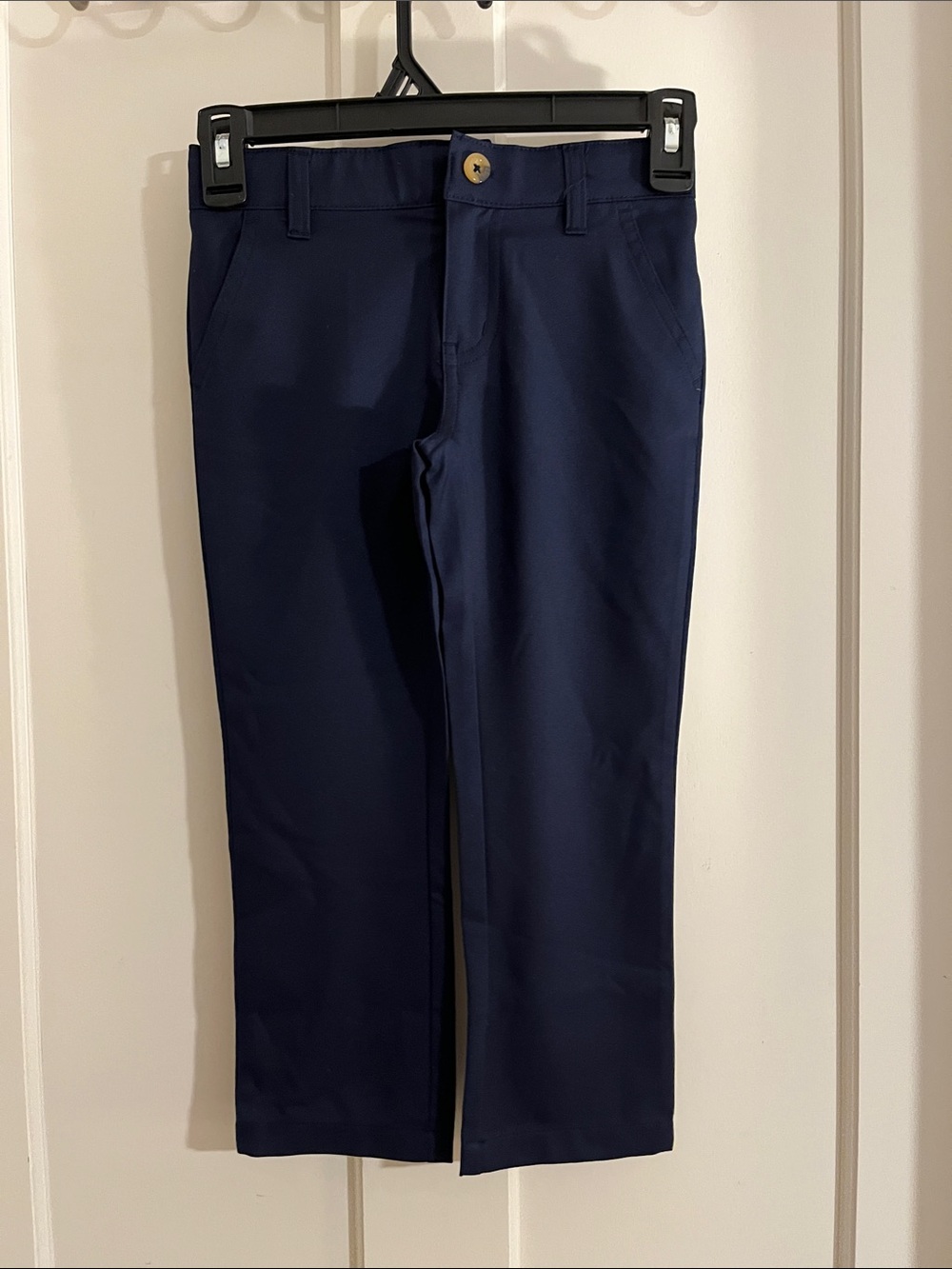 NWOT French Toast Navy zip/clasp Pants with Lightweight smooth satin-like size 5